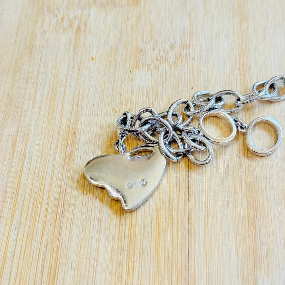 Swarovski Tropical Fish Charm Bracelet Crystal Silver Rhodium Plated As Is‎ 7.5